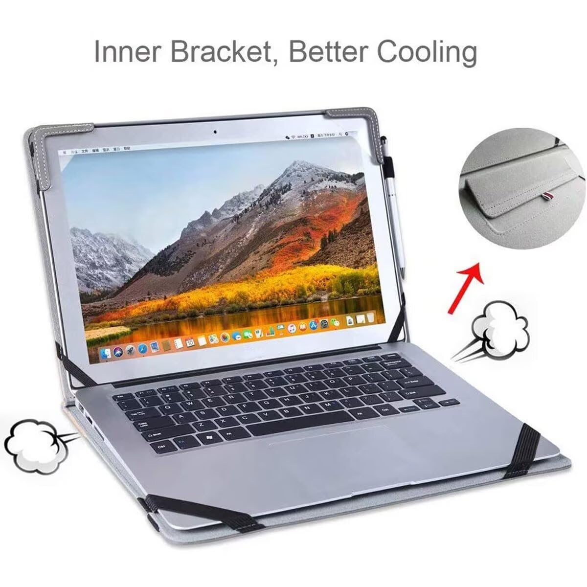 Custodia con supporto compatibile con Dell Latitude 7430 7420 7410 7400 5430 5420 5421 Custodia protettiva per notebook da 14 pollici con staffa di raffreddamento