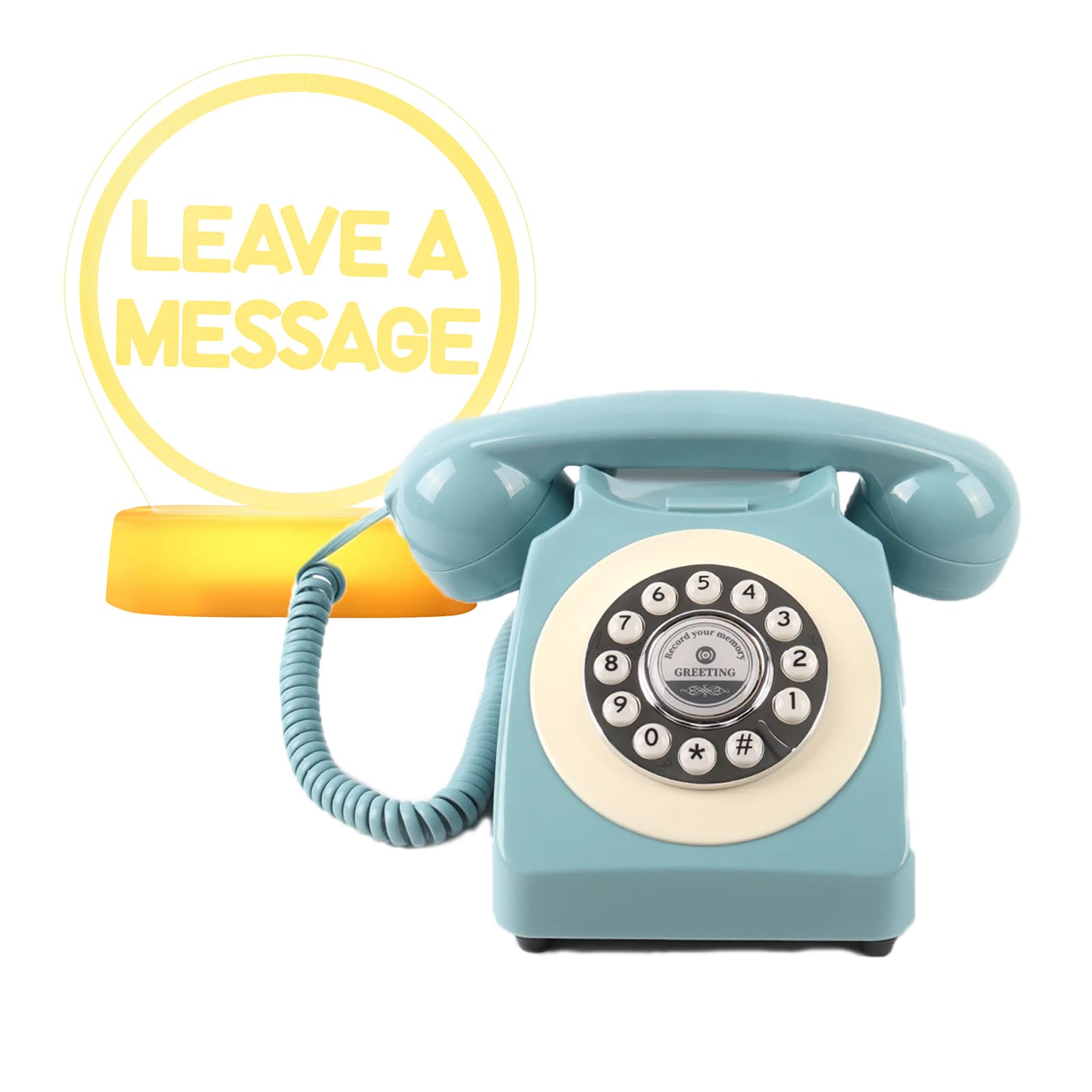 Audio GuestBook for Wedding Fashion with Free RGB LED Sign, Guest Book Telephone Record Customized Voice Message for Your Wedding Party (Blue)