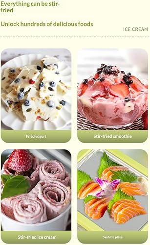 Miniatura 3 de At-Home - Kit para hacer helados enrollados, máquina de helado enrollado, placa de congelación instantánea con 2 raspadores, bandeja de helado