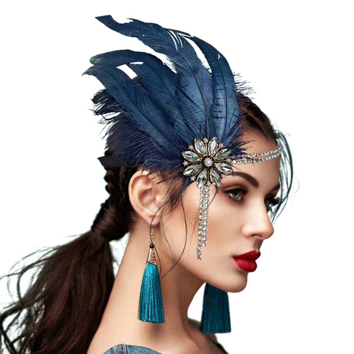 Vintage Stirnband Im 20er-Jahre-Stil – Mit Pailletten, Dehnbar (50 Cm), Für Gatsby-Party, Hochzeit & Karneval