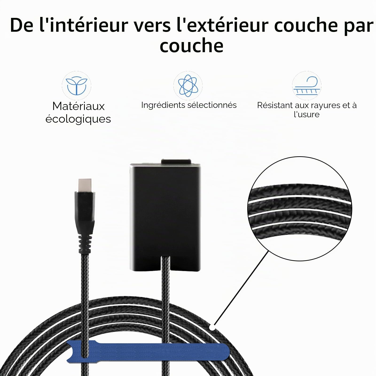Nouveau Câble Tressé Type-C USBC PD Droit EP-5G DC Coupler EN-EL25 Batterie Factice pour Les Appareils Photo Nikon Z30 Z50 ZFC