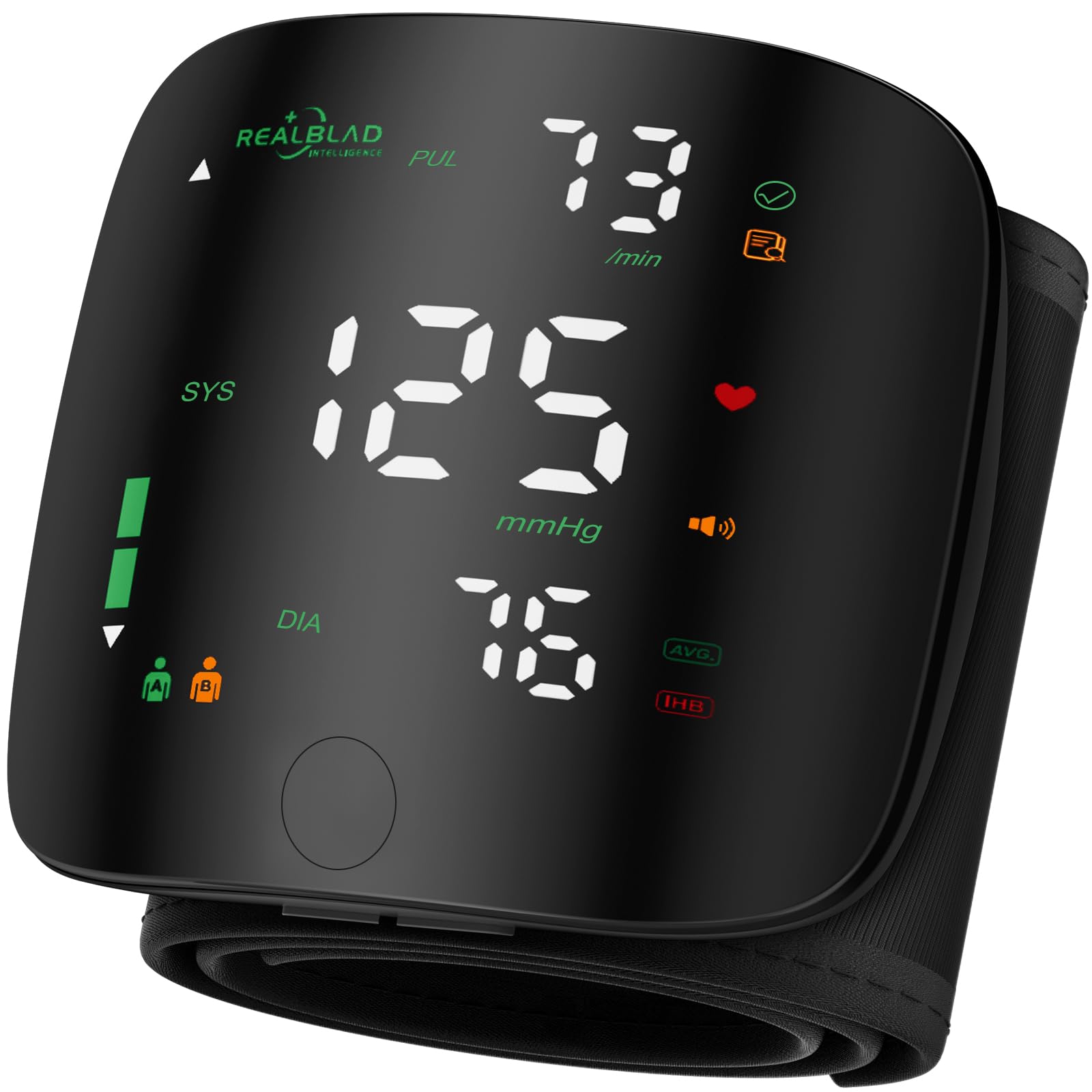 Cunkun Tech Color Backlight Wrist BP Monitor