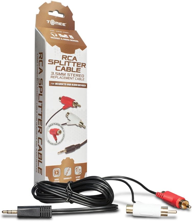 Tomee 3.5mm RCA Stereo Splitter Cable for Headset/ Audio Devices