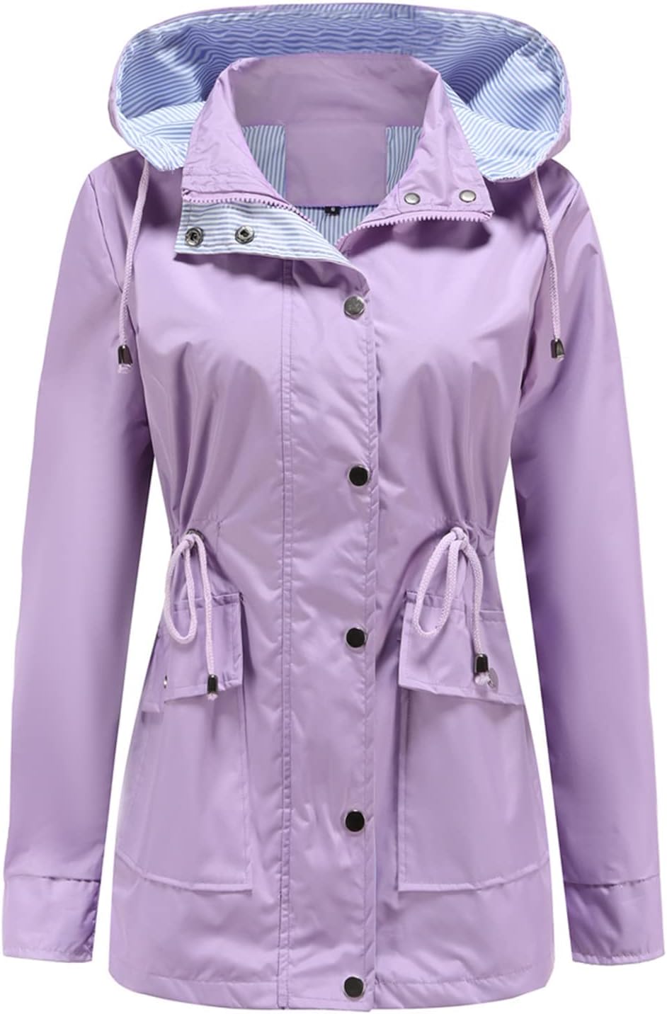MODFUL Womens lightweight Jackets Waterproof Rain Jacket Windbreaker Outdoor Trench Coats With Hood - Image 2