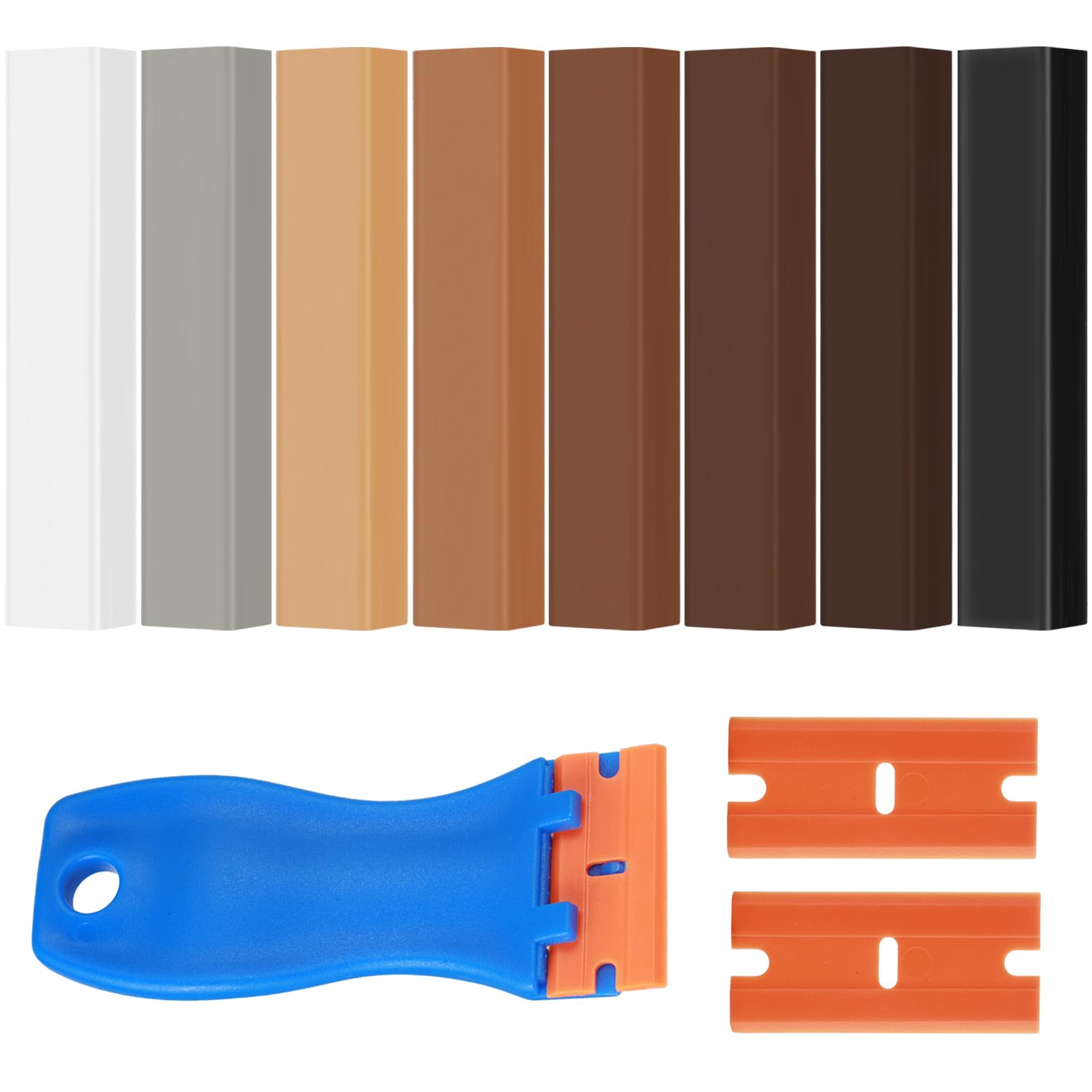 8 Pcs Juego de Reparación de Cera Dura, Cera Reparación Madera con una Espátula, Varillas de Cera de Reparación de Muebles para Arañazos Agujeros Reparación de Encimera
