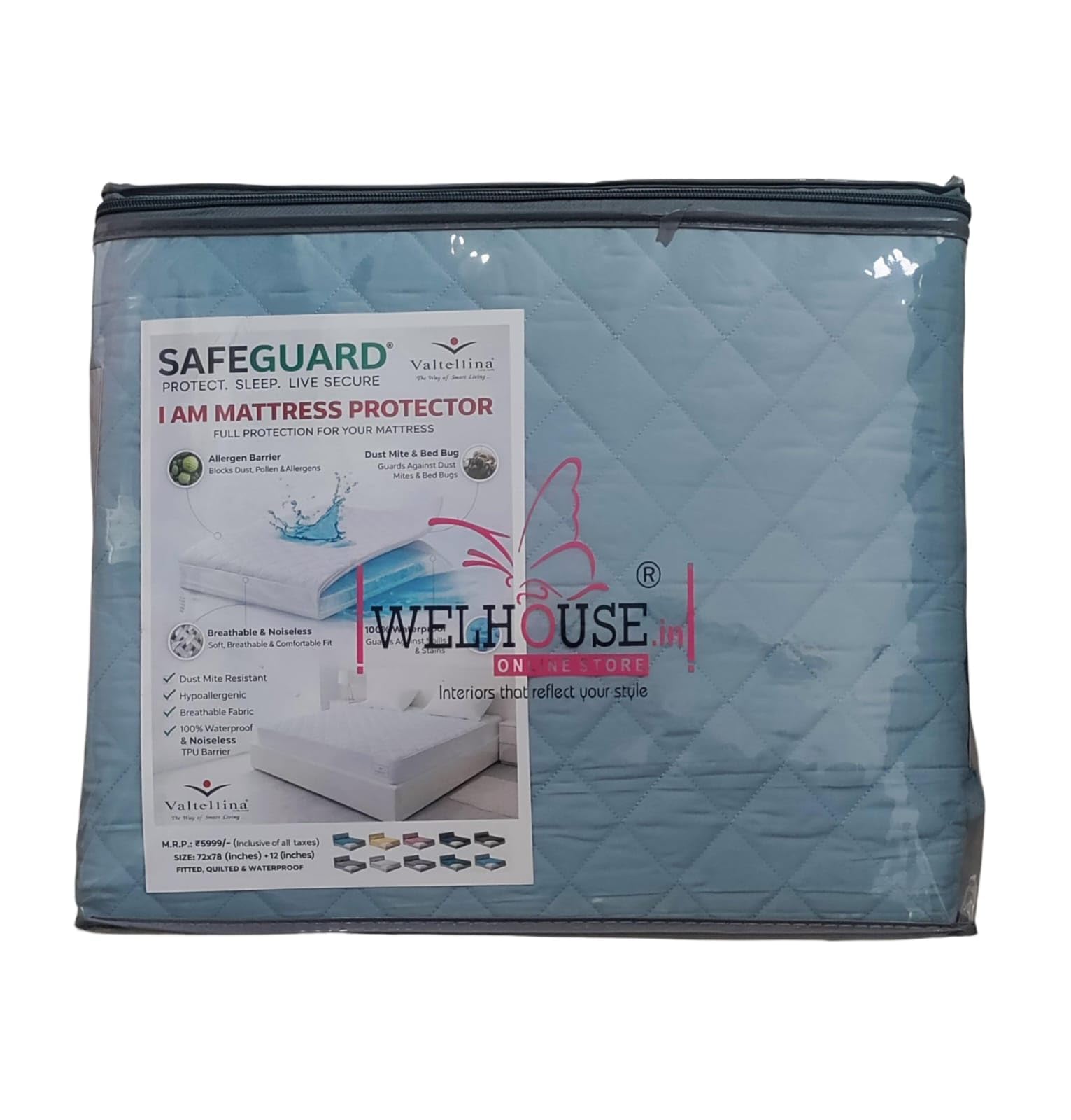 Safe Guard Double Bed Mattress Protector 72 x 76 Inch | Polycotton Mattress Cover with Polyester Layer | Soft, Breathable, Dust & Stain Resistant | Elastic Fitted | Light Purple-image-14