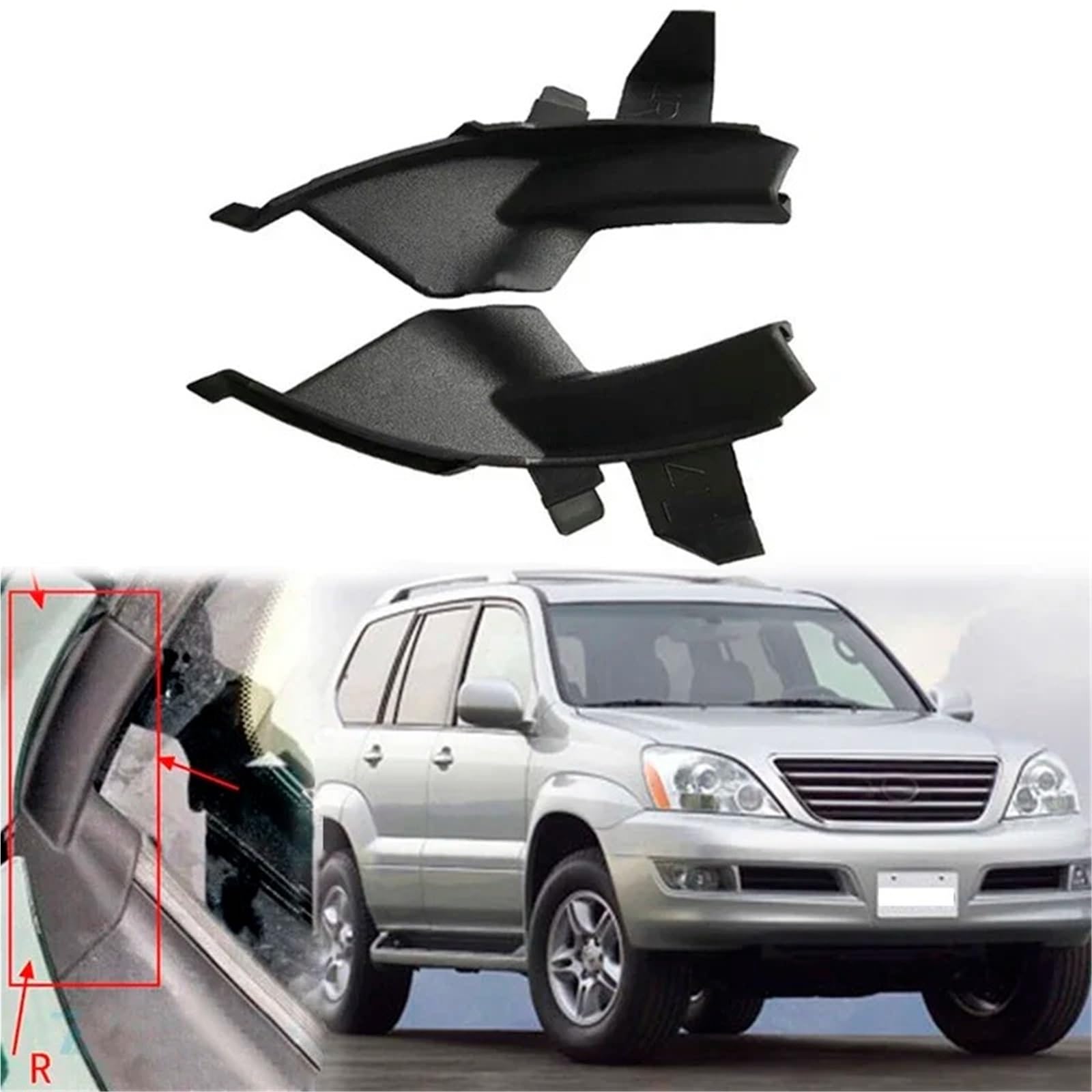 Wycieraczka szyby przedniej (1 para) do Toyota Land Cruiser Prado Series 120 LC120 (2003-2009) - Front Side Wiper Trim