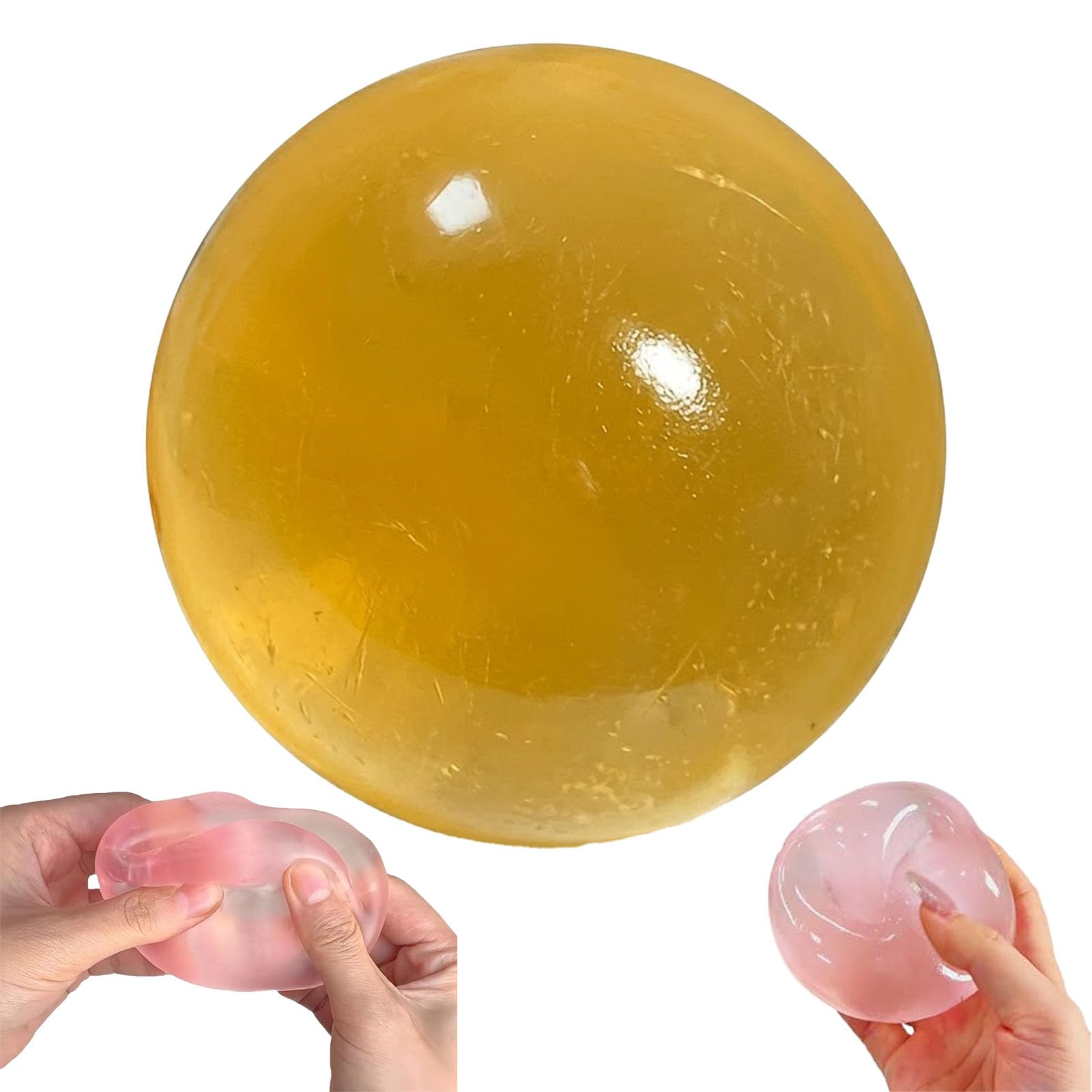 2026 New Handmade Coconut Oil Stress Ball - Crunchy Squishy, Coconut Oil Squishy, Portable Odorless, Easy to Clean for Study, Work (Yellow)