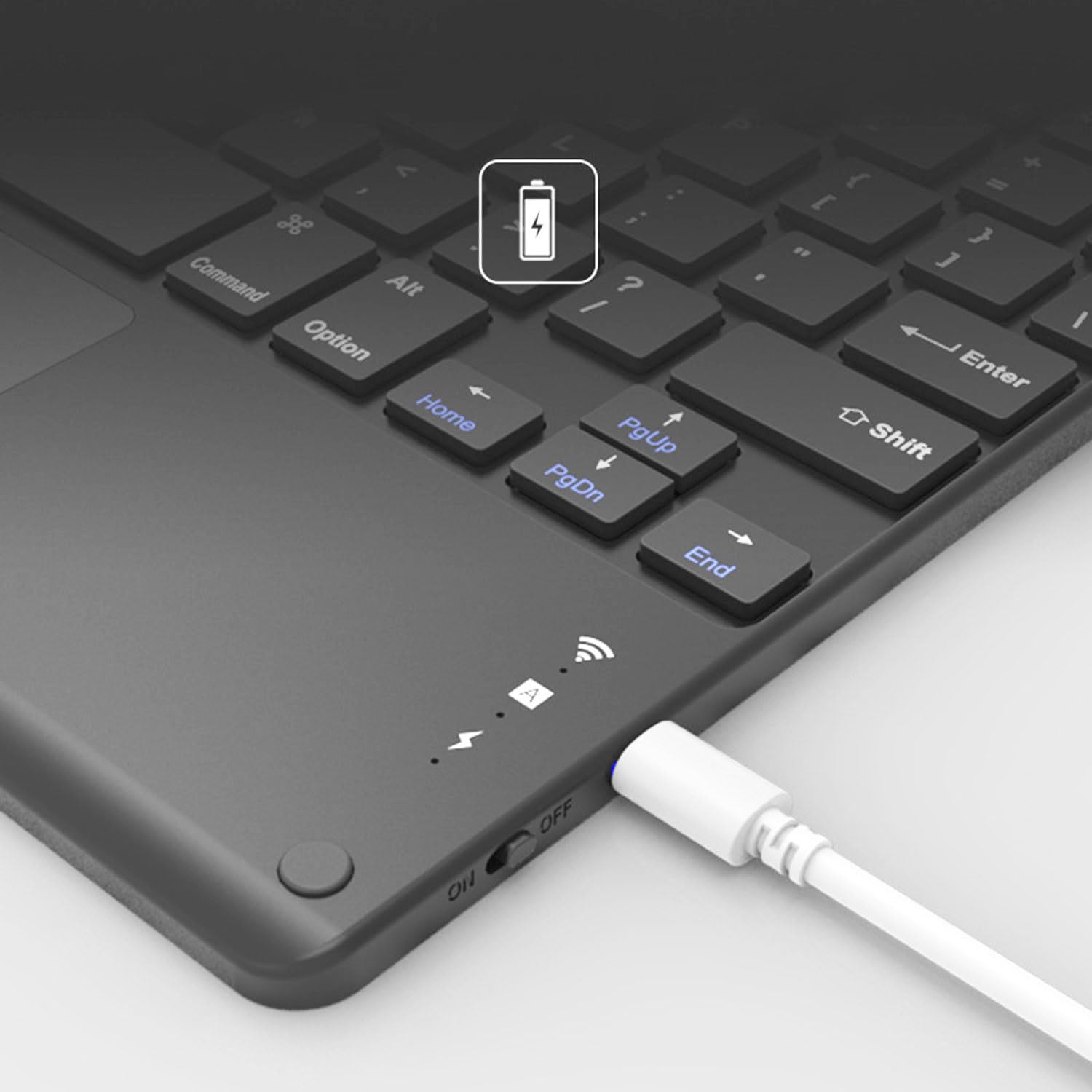 Custodia Tastiera Touch per iPad PRO 12.9", Cover TPU Porta Penna,