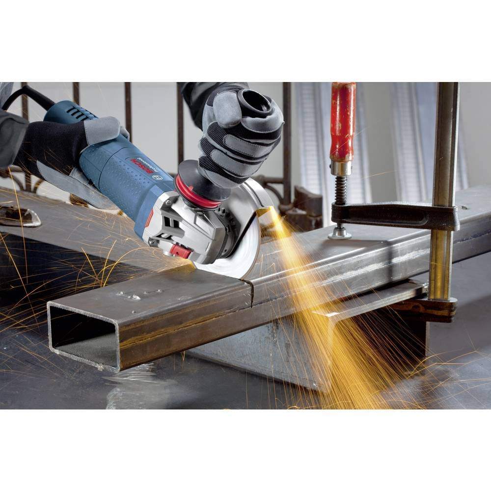 Bosch Professional Winkelschleifer GWS 11-125 P (inkl. Aufnahmeflansch, Spannmutter, Schutzhaube, Zweilochschlüssel, Zusatzhandgriff, Spannung 240 V)