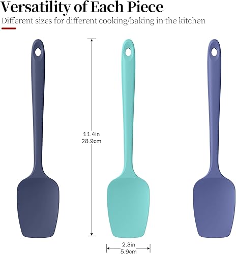 Miniatura 2 de Juego de espátulas de cuchara de silicona, 600 F, resistentes al calor, sin BPA, antiadherentes, cucharas de cocina, para hornear, cocinar, cocinar,