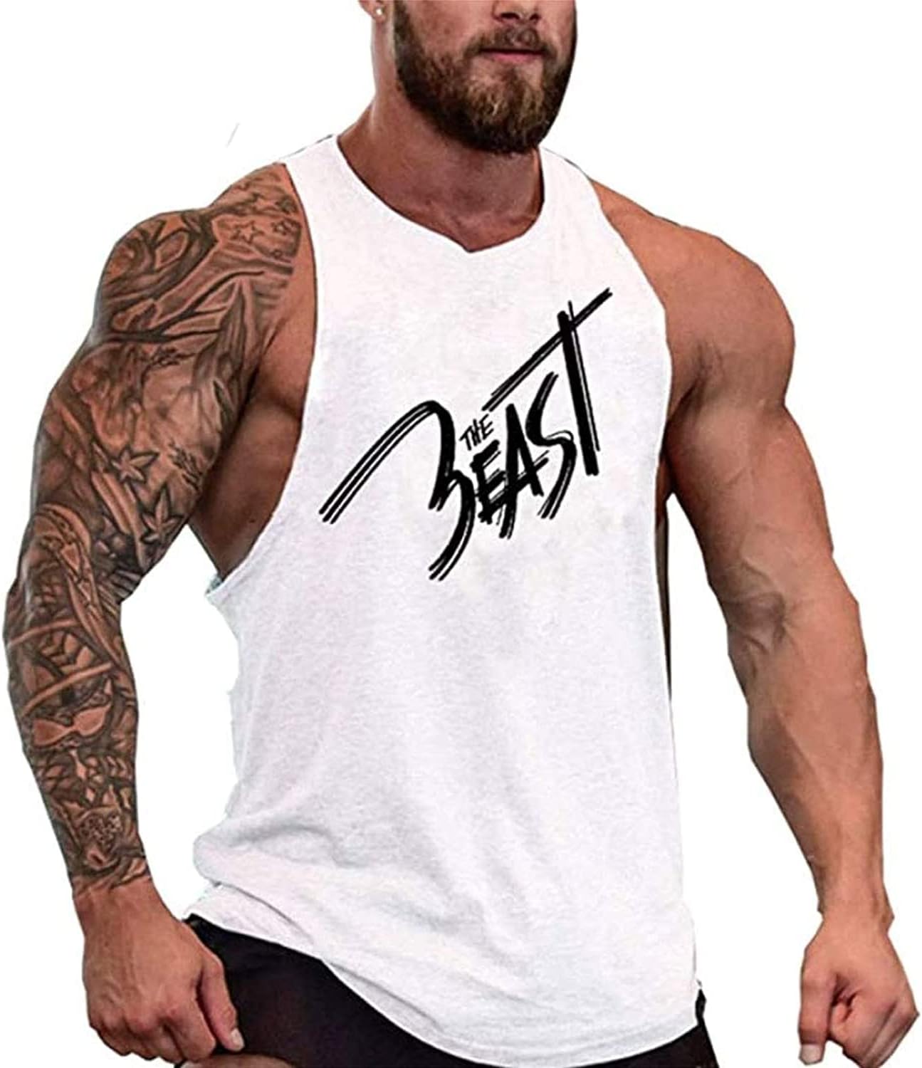 OtherMens Gym Stringer Tank Top Bodybuilding Athletic Workout Muscle Fitness Vest Red