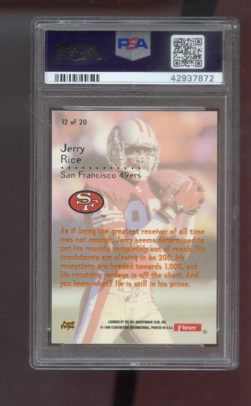 1996 Fleer Ultra Mr. Momentum #12 Jerry Rice PSA 8 Graded Football Card NFL INSERT San Francisco 49ers