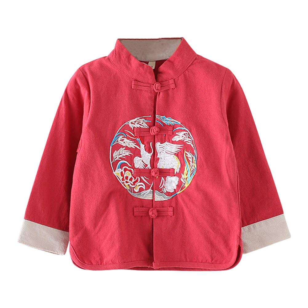 Mud KingdomBoys Girls Embroidery Chines Tang New Years Jacket Retro Outerwear Traditional Festival Clothes