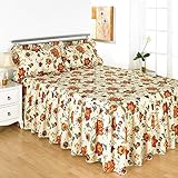 Diana Cowpe SINGLE BEDSPREAD SET JACOBEAN Floral Bedspread Single INCLUDES PILLOW SHAMS Value Set | Floral Bedspread Set | Summer Bedspread Set | MADE IN UK