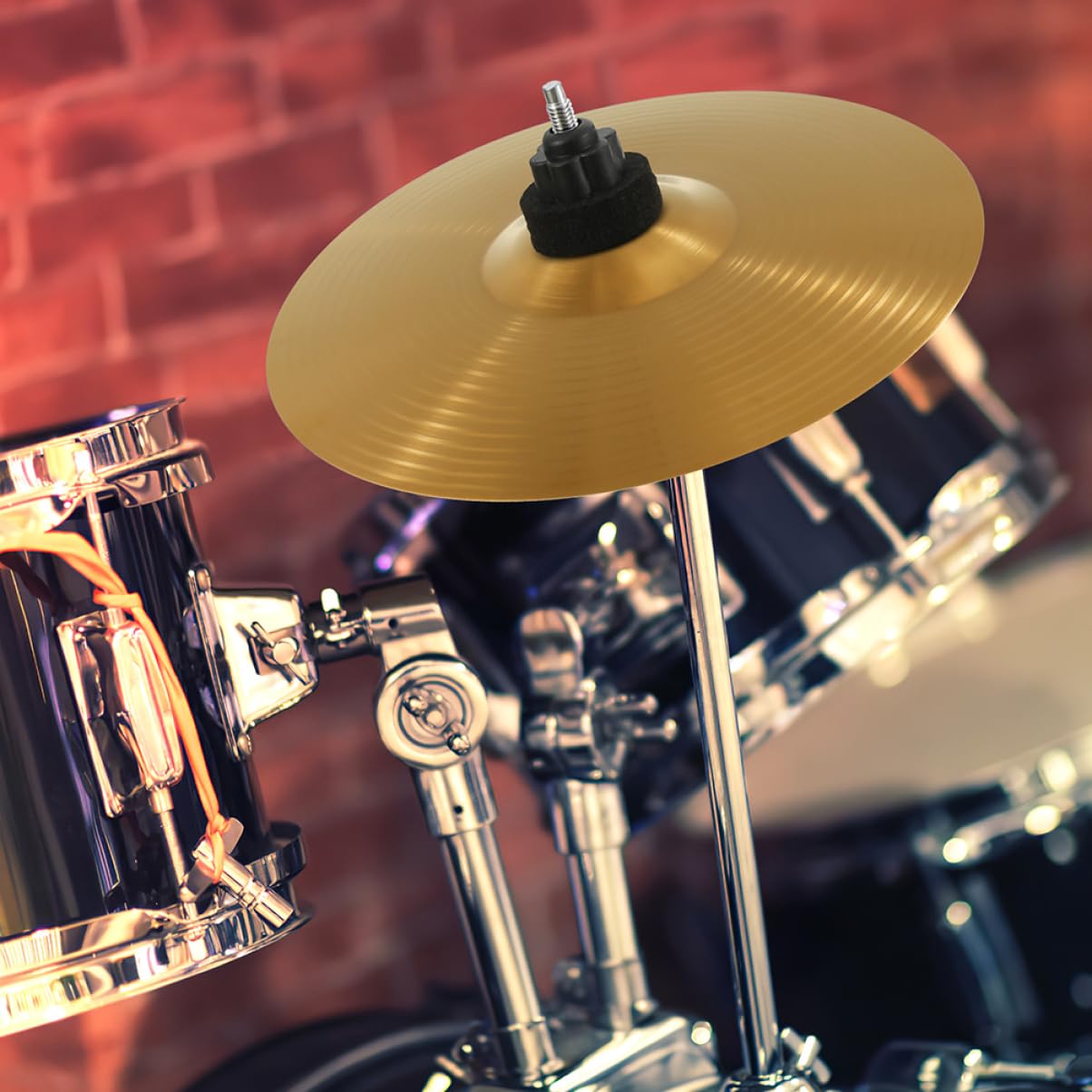iplusmile Piatti Crash per Batteria Acustica in Ottone Oro, Bordi Lisci e Arrotondati, 2 Pezzi per Jazz Drum Set