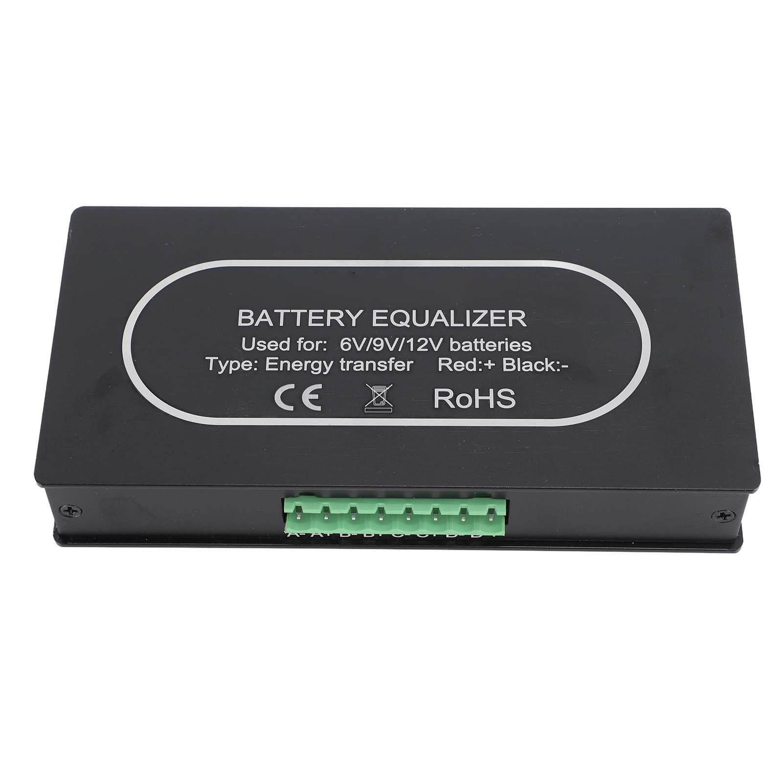 FTVOGUE Batterie-Equalizer, 48 V, Spannungsregler, Balancer, Aluminiumlegierung, 0 Bis 10 A, Verpolungsschutz für Auto, Boot, Solaranlage mit 4 X 6 V, 9, 12 Batterie-Setup