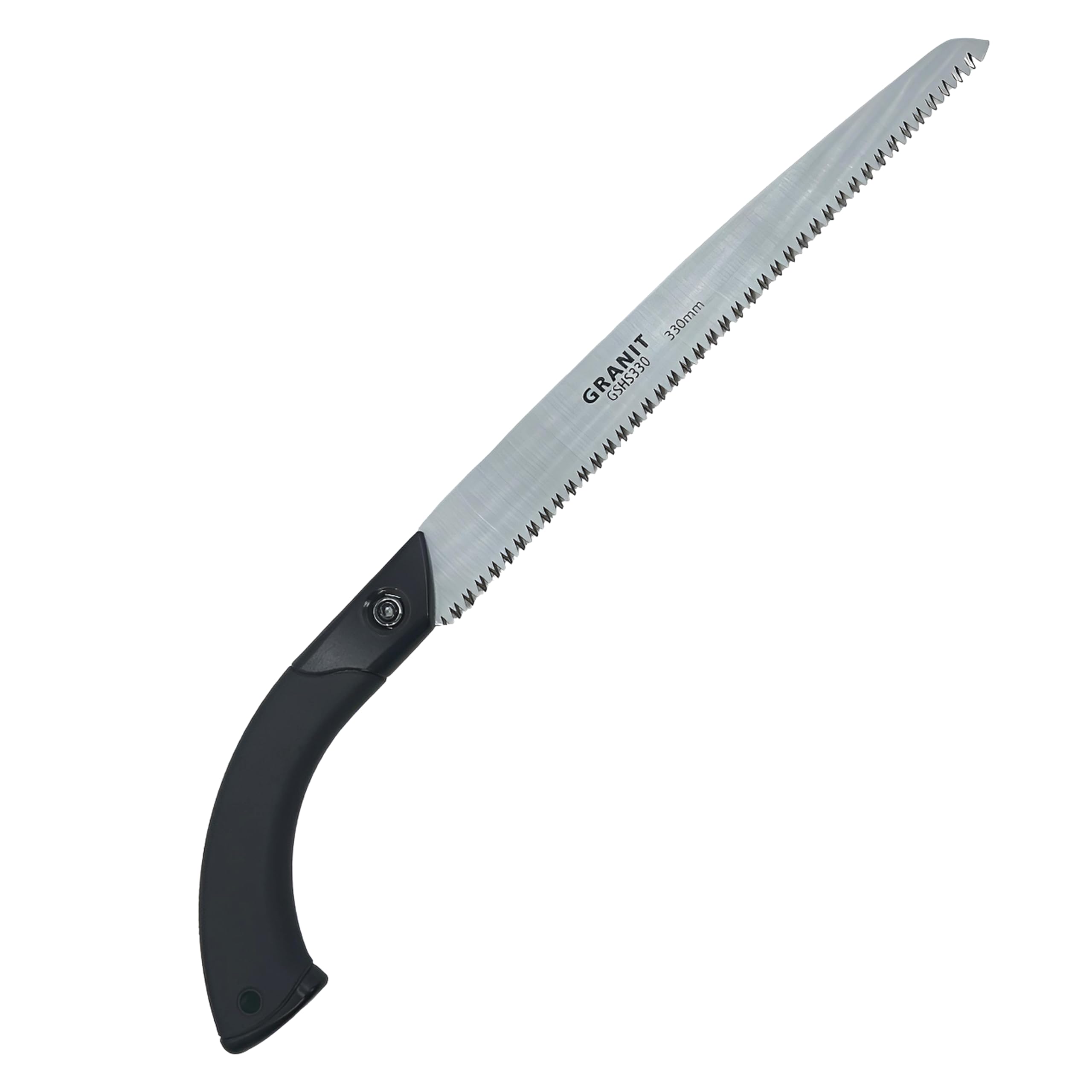 GRANIT Scie à élaguer avec étui pour épée en acier trempé pour jardin, fruitier et forêt, lame de scie en acier 240-330 mm, scie à main (330 droit)