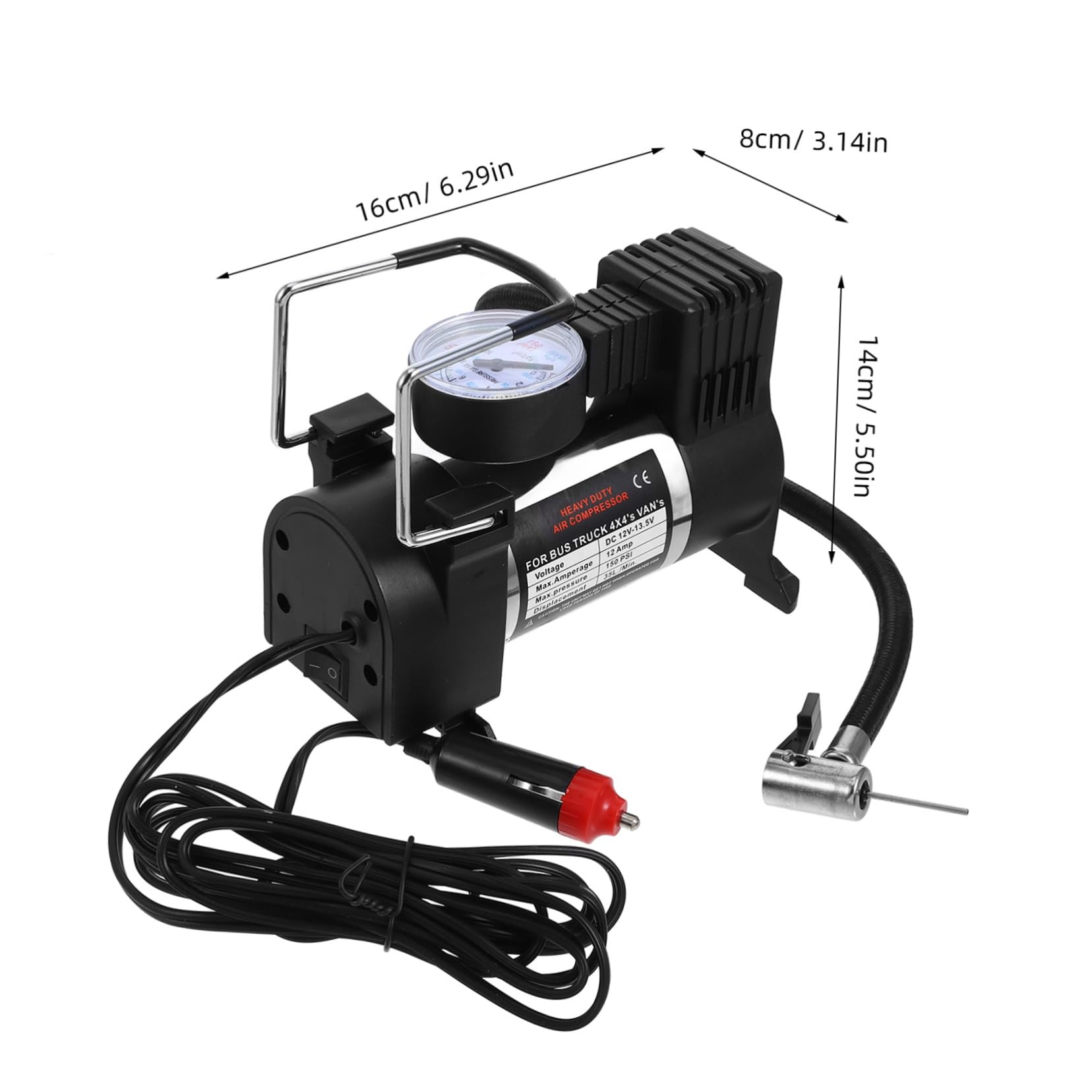 jojofuny Compresseur D’air pour Voiture 12v Monocylindre en Métal