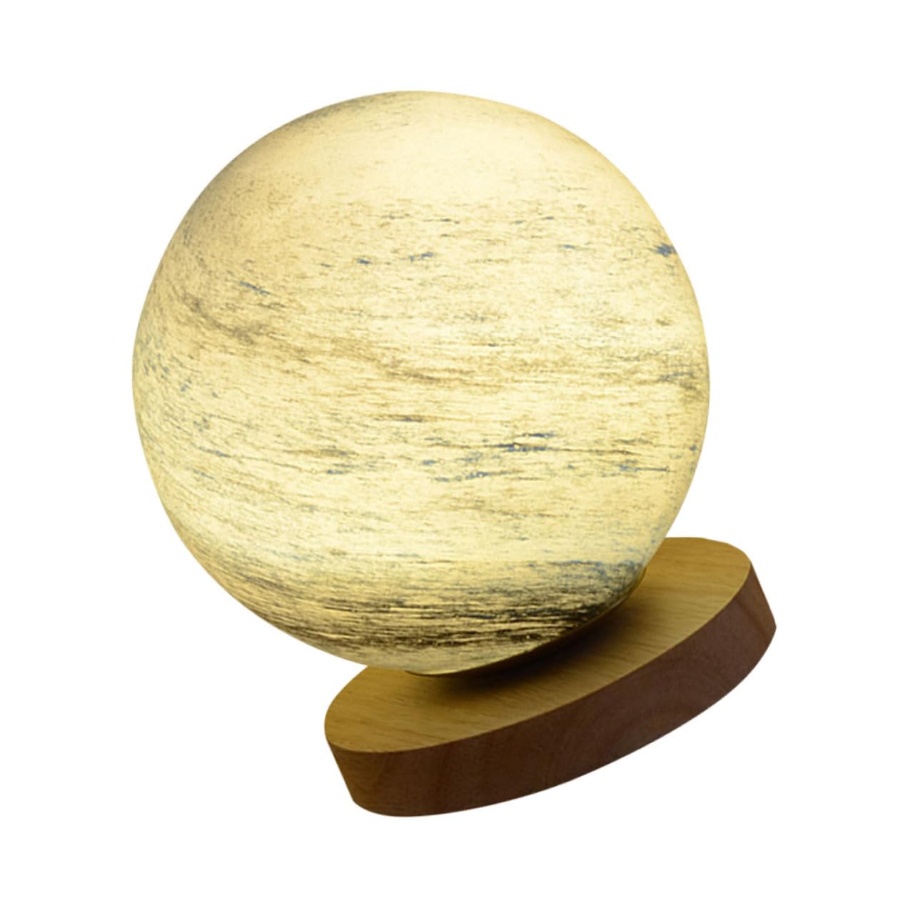 DOITOOL 1pc Moon Lamp Moon Night Light Lamp Led Bedroom Small Space Bedside Blue Solid Wood Base