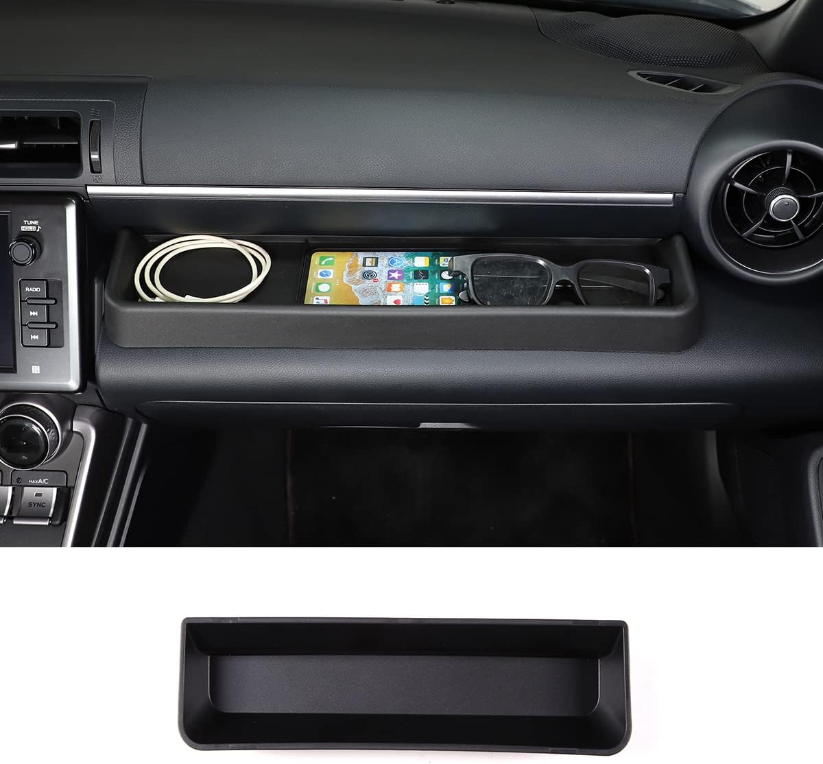 Sekhyna Dashboard Storage Box Tray Compatible with Subaru BRZ ZD8 2022 2023 TPE 1PCS Co-pilot Dashboard Storage Organizer Insert Box Tray Accessories