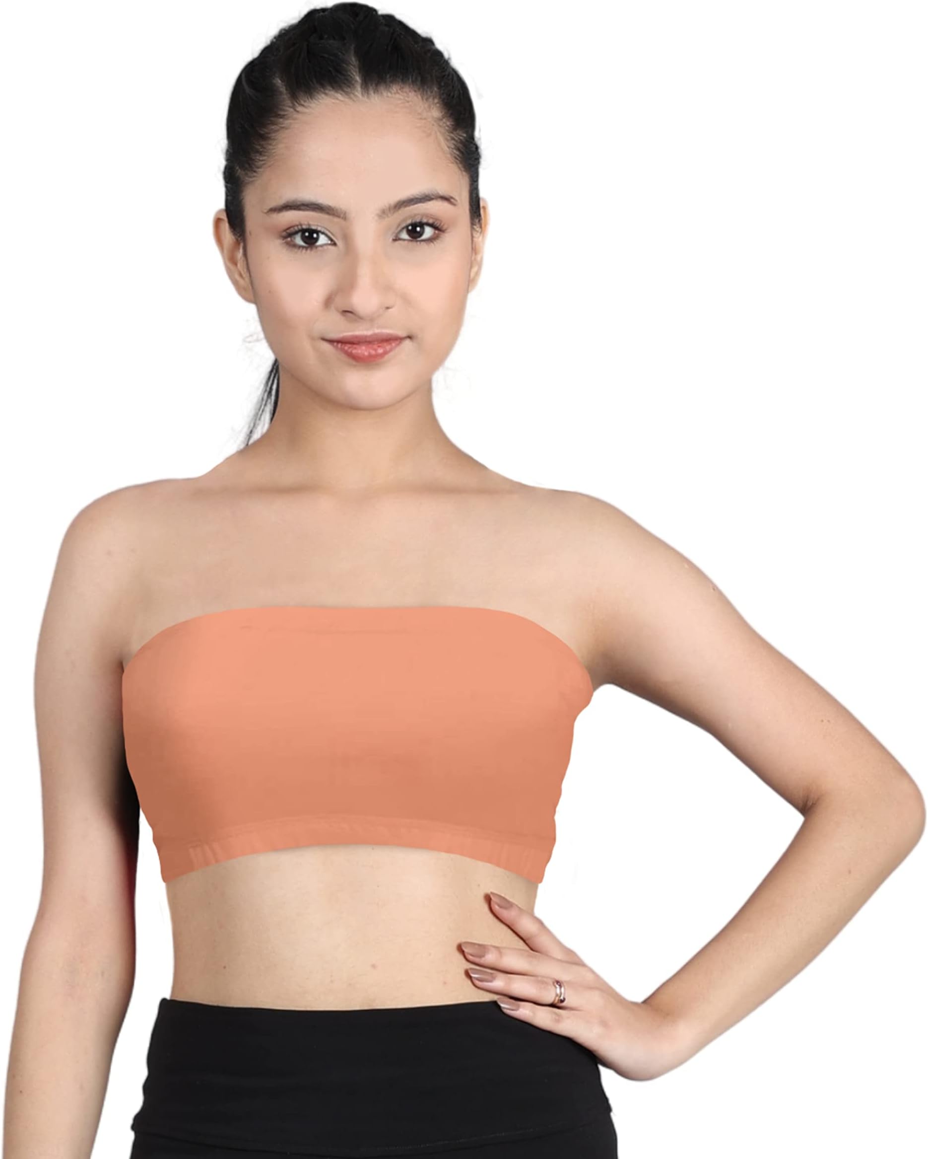 D'chica Sports Bra for Women & Girls, Cotton Non-Padded Full Coverage Beginners Non-Wired T-Shirt Yoga Gym Workout Bra with Regular Broad Strap, Activewear Training Bra for Teenager Kids