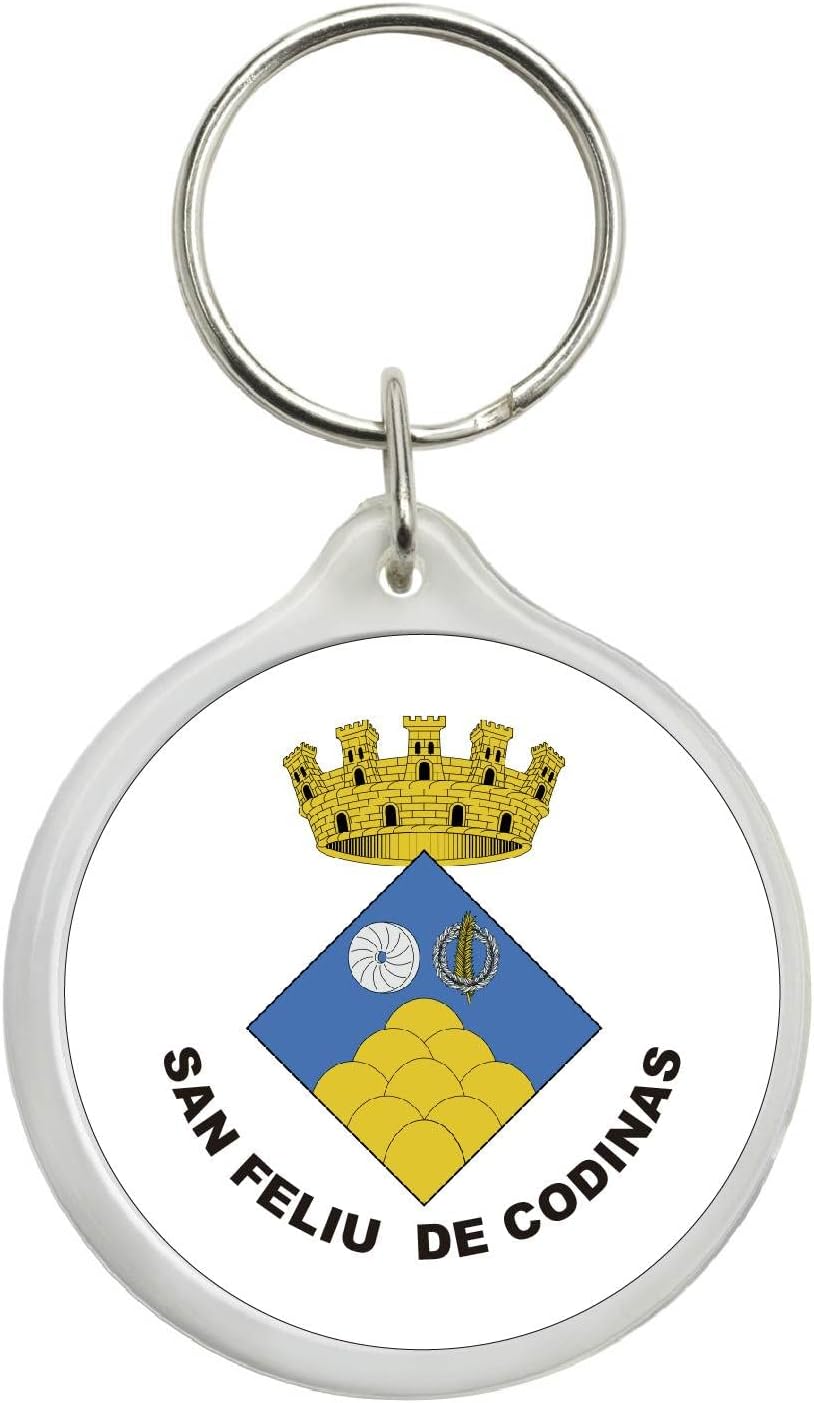 ROUND KEYCHAIN. HERALDIC SHIELD SAN FELIU DE CODINAS BARCELONA