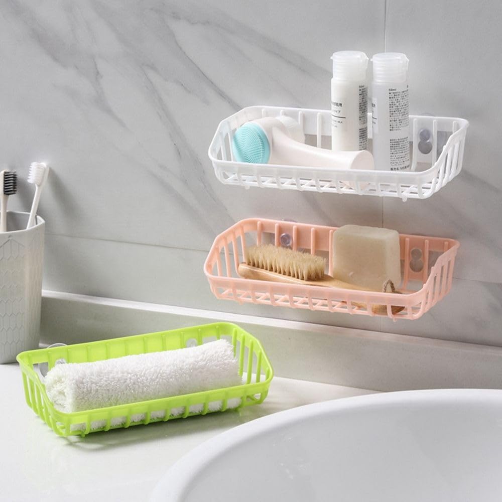 Mensola multifunzionale per lavandino, supporto per spugna e sapone per piatti, con ventosa, da appendere, per scolapiatti e spugna (bianco)