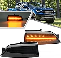 Vista 1 de 2 luces LED de marcador de espejo lateral dinámico secuencial ámbar para Ford Ranger Lariat 2019 2020 2021 2022 2023 intermitente lateral