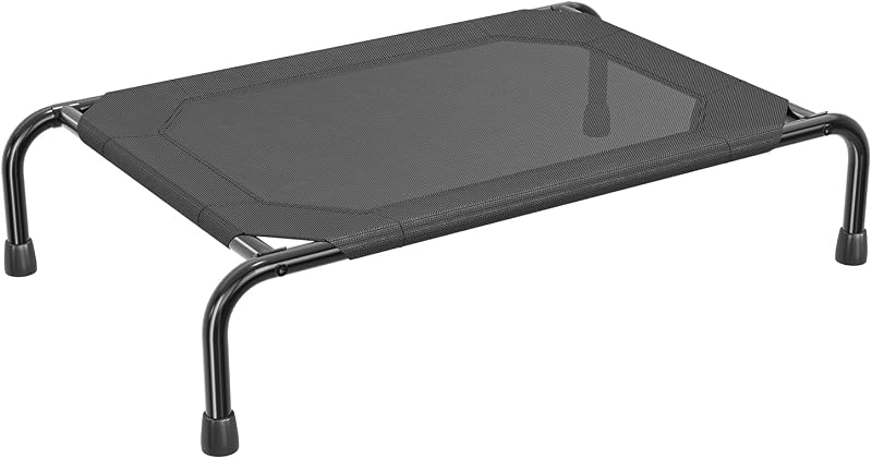 Cama elevada para cães pequenos com tela reforçada Simple Trending preta – até 22,7 kg