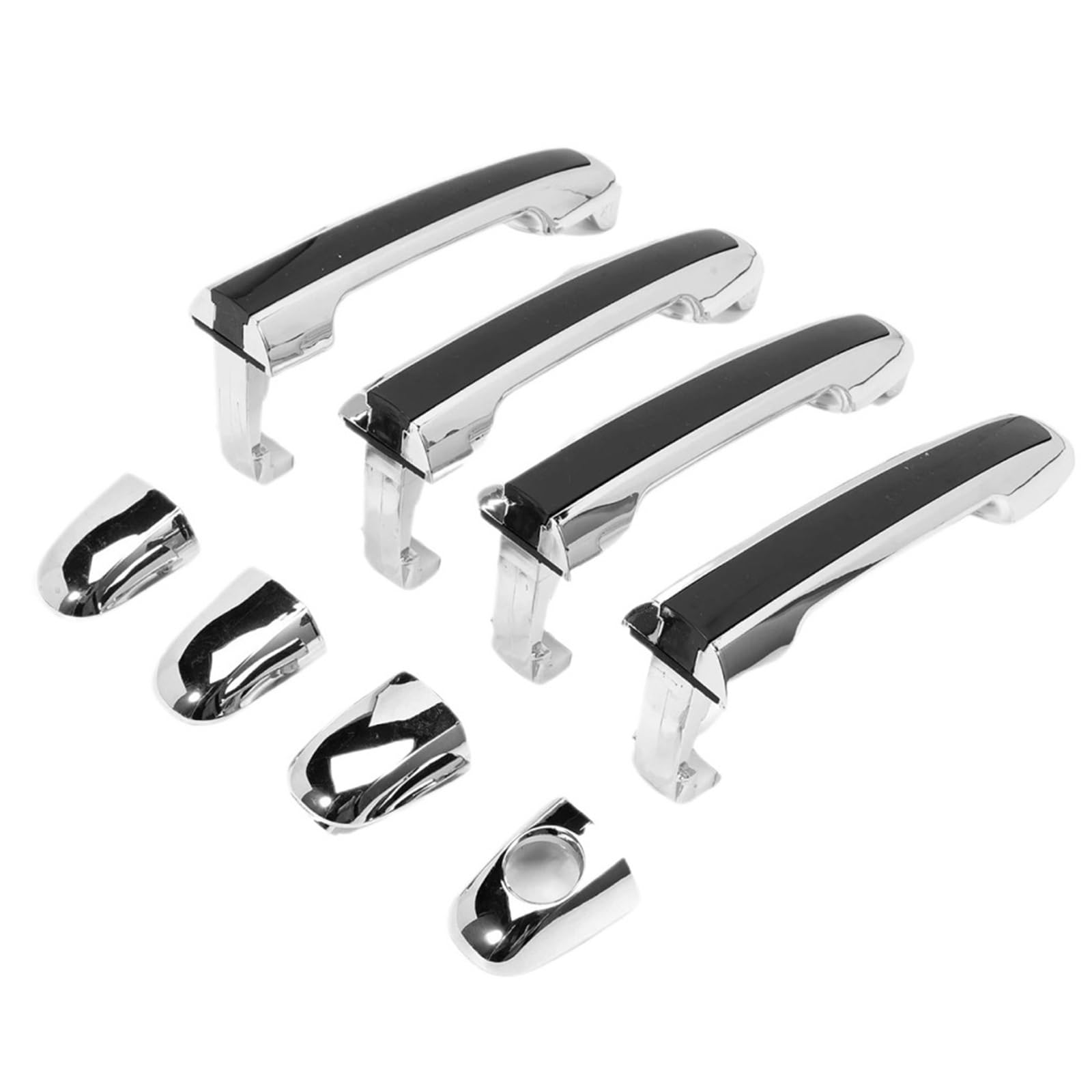 DUHNXUJ Car Door Handle for Hyundai for Sonata 4 Pcs Exterior Door Handle Chrome Set with 2005-2010 Front Rear Driver Passenger Side