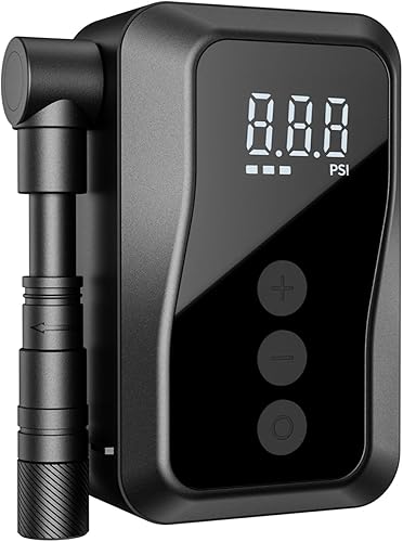 Mini bomba de neumáticos para bicicleta, bomba de bicicleta de inflado rápido de 25 segundos con calibrador, bomba de aire eléctrica portátil de 150