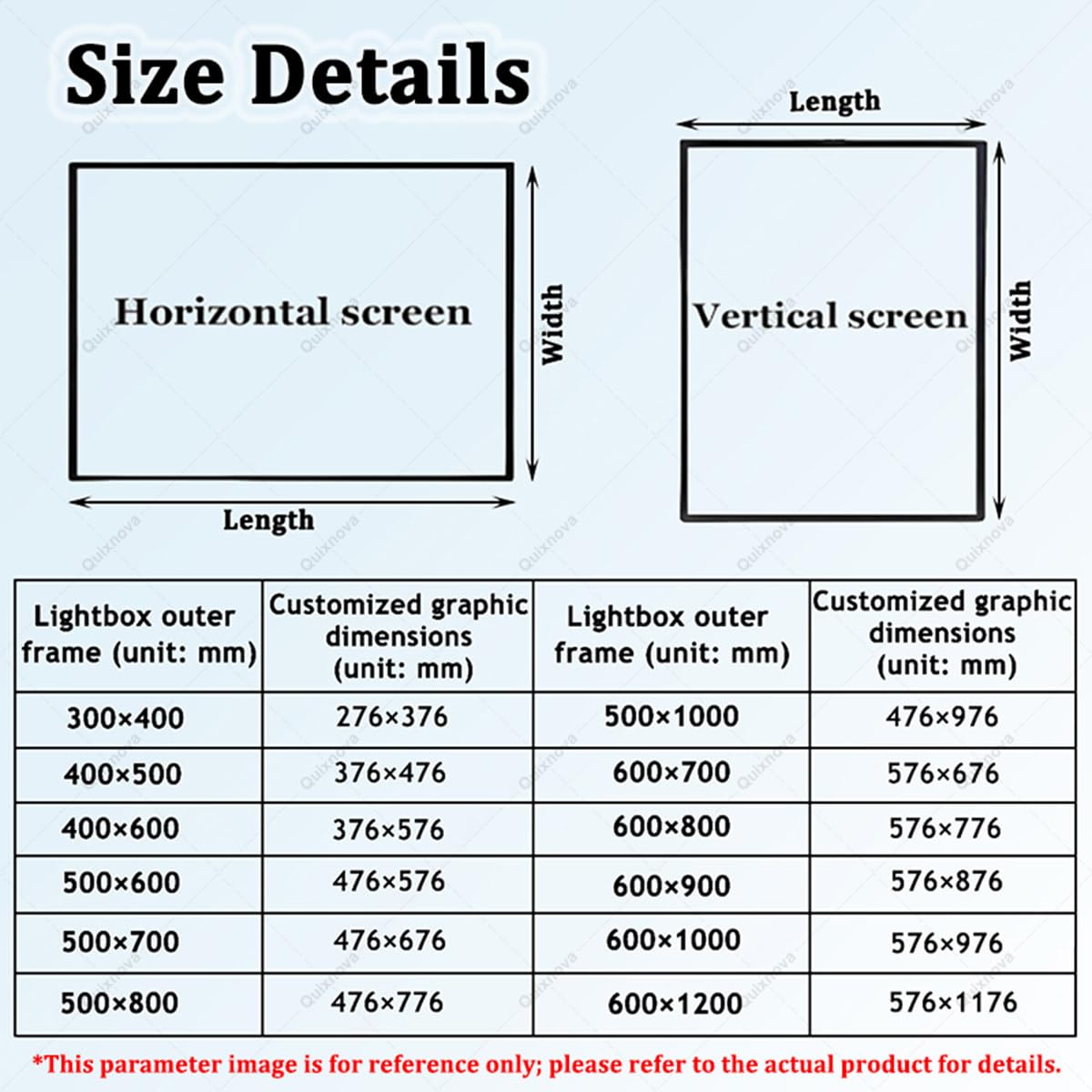 Tablero publicitario con Caja de luz LED para Tiendas, Tablero de menú retroiluminado Ultrafino para restaurantes y Tiendas, Pantalla LED Horizontal/Vertical HorizontalScreen-30×40cm
