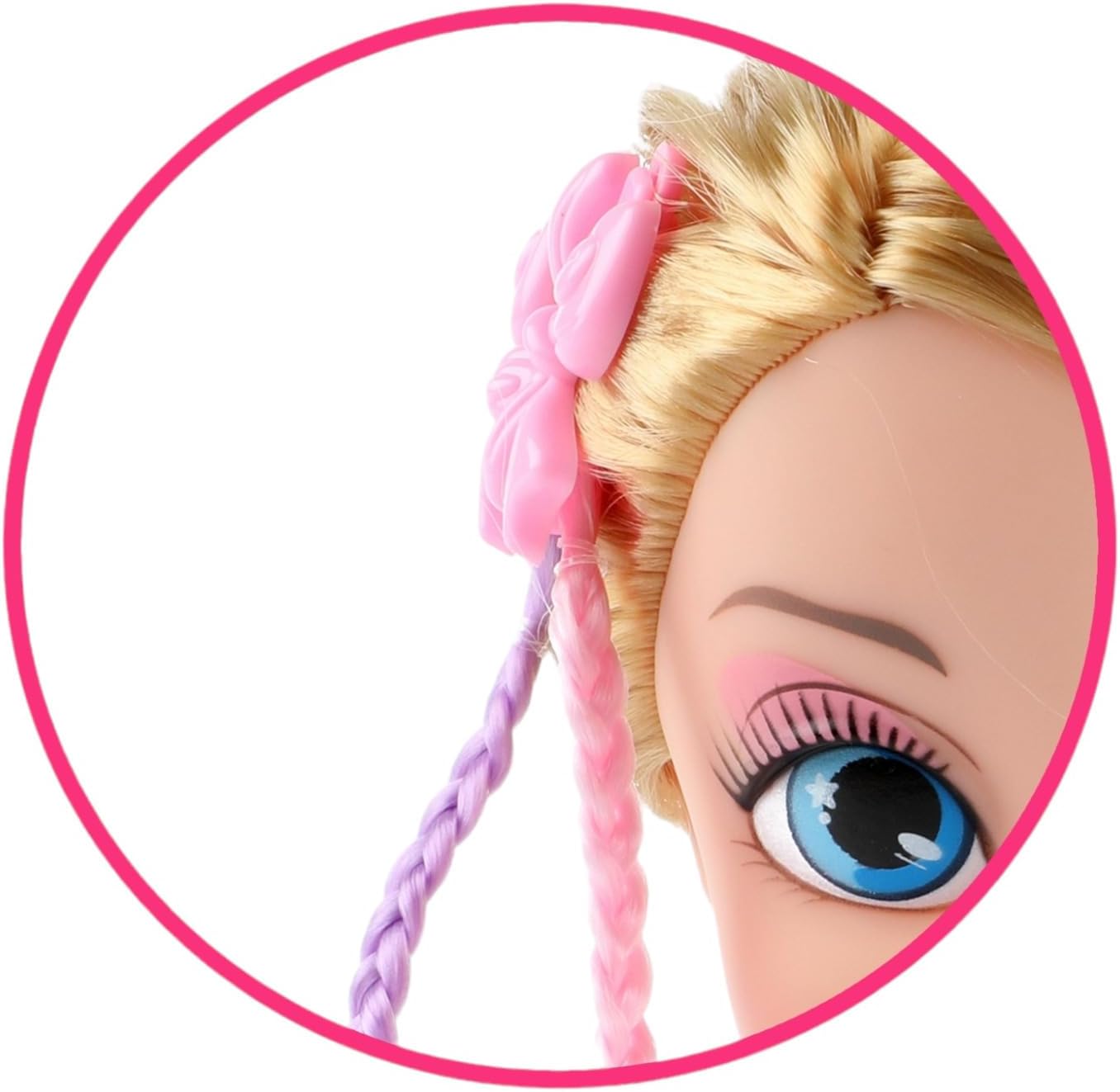 Toi-Toys Makeup Toy Head for Girls with Hair Brush and Hand Mirror