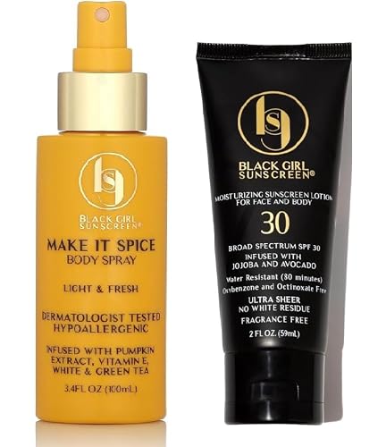 Black Girl Sunscreen Sun Protection Duo - First Ever BGS Body Spray Plus SPF 30 Face & Body Sunscreen Lotion