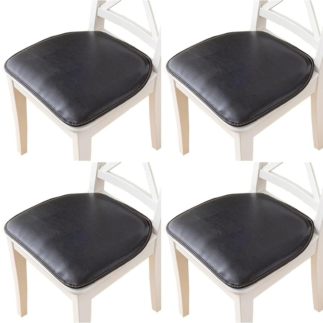Galette de chaise de salle à manger avec attaches - Antidérapant - En similicuir - Pour cuisine et salle à manger - Design en forme de fer - Doux et confortable Galette de chaise de salle à manger avec attaches - Antidérapant - En similicuir - Pour cuisine et salle à manger - Design en forme de fer - Doux et confortable