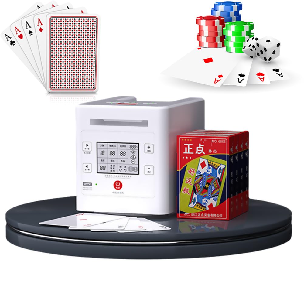 Accessoire Jeux Société Distributeur Cartes électronique CUIYKAI -  Compatible Poker, UNO, 4 Boutons D'appel Machine Distribution Poker, image size:1001x1001