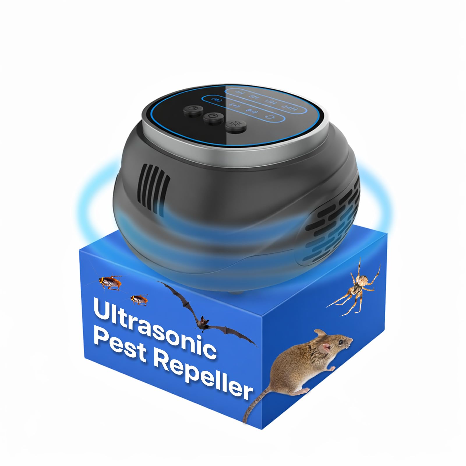 Répulsif Ultrasonique Contre Nuisibles par MMOBIEL – Plug-in Antiparasitaire Efficace pour Les Rongeurs, Souris, Rats, Araignée etc. – Répulsif Souris et Rats avec 4 Modes pour Maison, Cuisine, Garage
