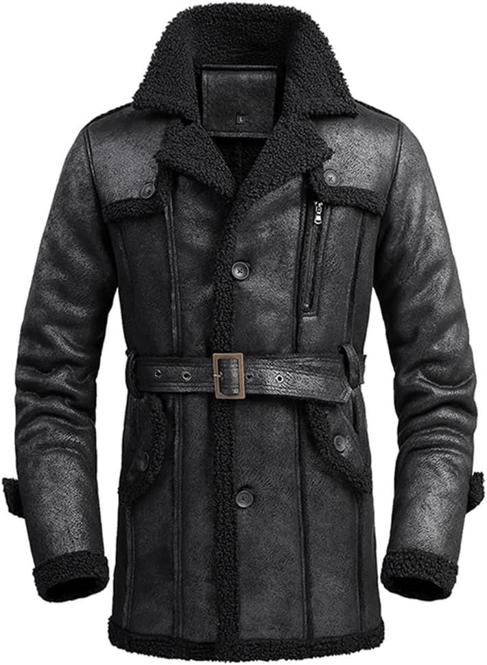 新発売 ブリティッシュスタイルスエードレザージャケットメンズウィンターロングコートブレストウインドブレーカージャケットメンズジャケット