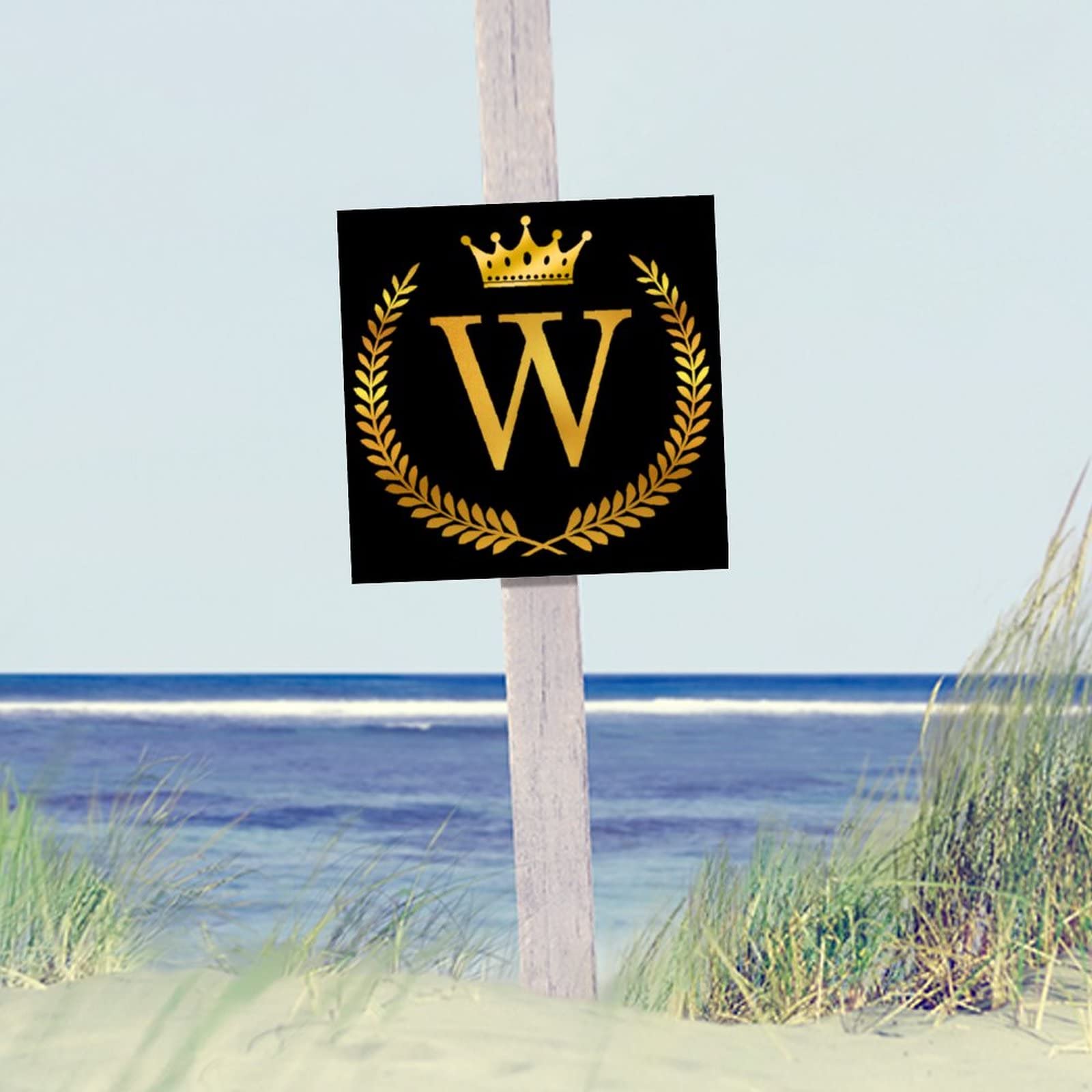 Amazon.com: Golden Monogram Letter W Wooden Signs Olive Leaf