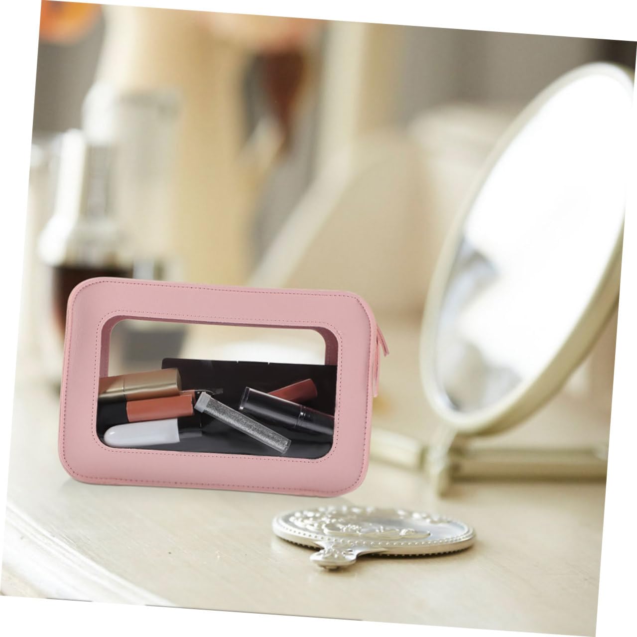VALICLUD 2 pezzi Borsa Trasparente per Cosmetici Organizer PVC per Viaggio e Zip Resistente Capacità Spaziosa per Prodotti e Accessori