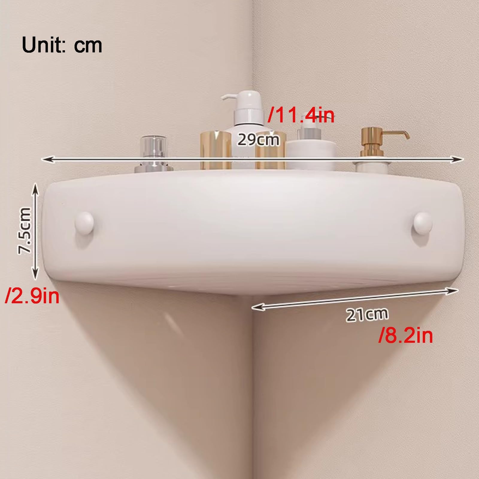 Mensola Doccia Angolare, Porta Shampoo Appendere, Autoadesivo Organizer Bagno, Per Cucina, Bagno, Soggiorno(29 * 7.5 * 2)