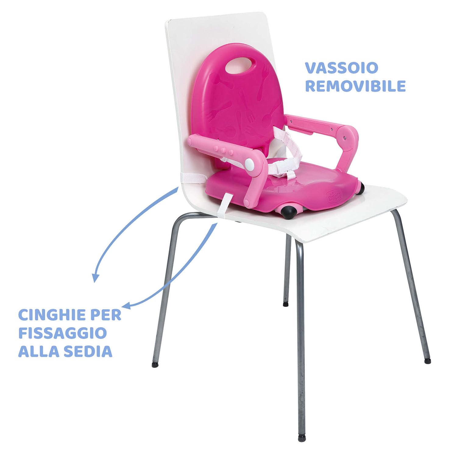 Pocket Snack Rialzo Sedia per Bambini 6 Mesi - 3 Anni (15 kg), Seggiolino Pappa Alzasedia da Tavolo Portatile e Regolabile, con Chiusura Compatta e Vassoio Rimovibile