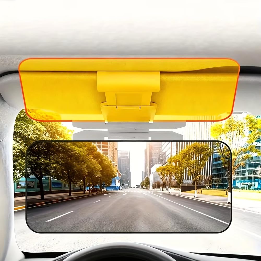QIZUN Anti-Glare Car Sun Visor Extension for Dacia Lodgy (ab Bj.2012), 2-in-1 Day and Night Driving Shield to Reduce Sun and Headlight Glare