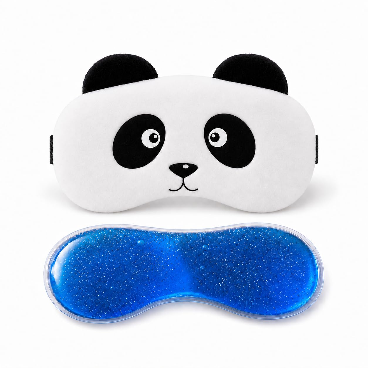 Jenna Fabric Cute Gel Sleeping Eye Shade Mask Cover For Insomnia, Meditation, Puffy Eyes And Dark Circles Velvet Panda White-image-23