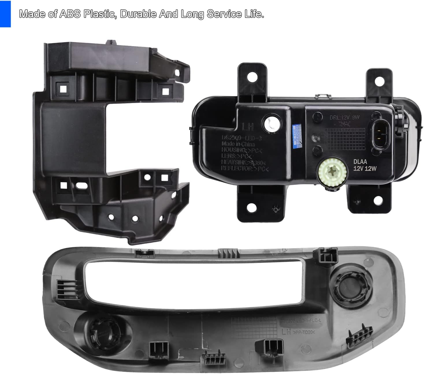 SPEC-D TUNING Chrome LED Fog Lights with Universal Wiring and Switch Compatible with 2019-2022 Dodge Ram 1500, L+R Pair Assembly