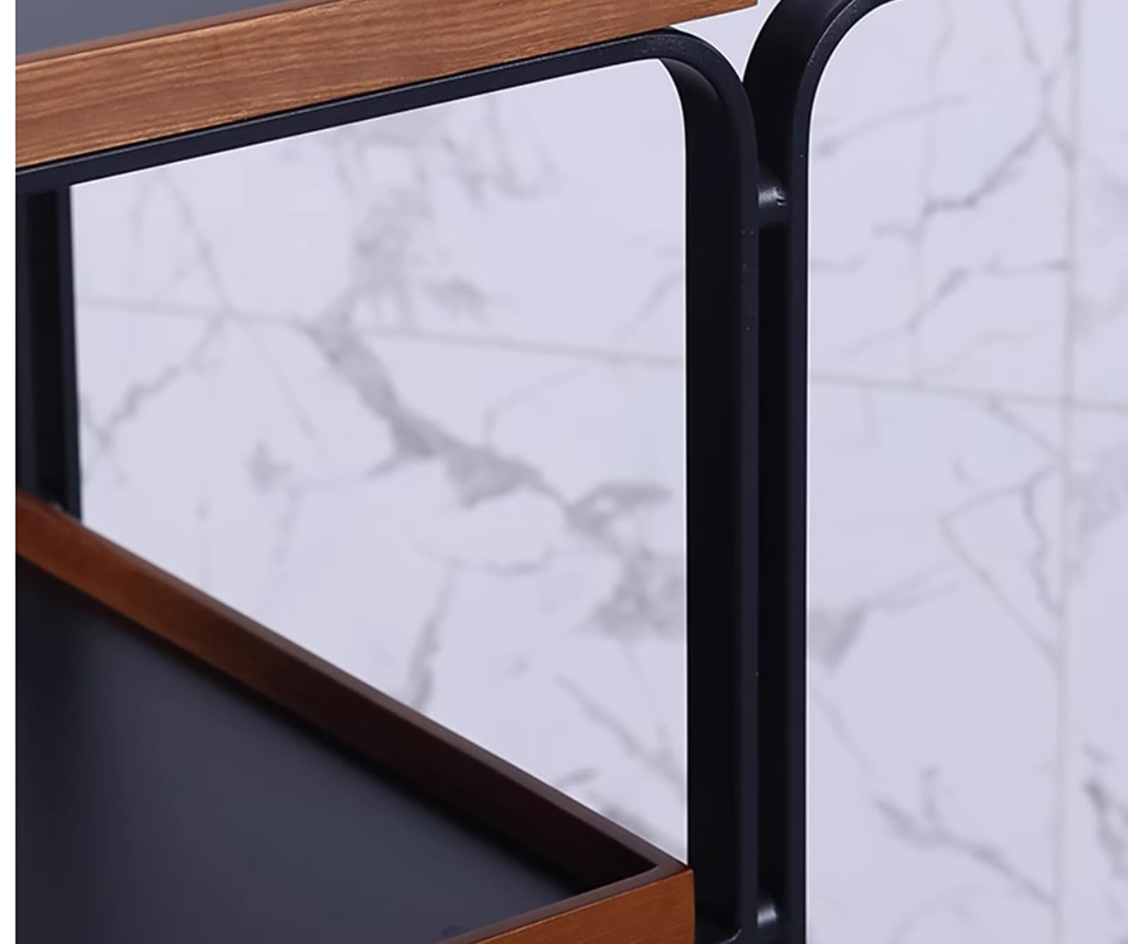 Robusto Carrello di Servizio in Legno Resistente con Ruote silenziose e scorrevoli bloccabili e Ampio cassetto, Carrello Multiuso Mobile Commerciale per Ristorante, Cucina, Ufficio, magazzin