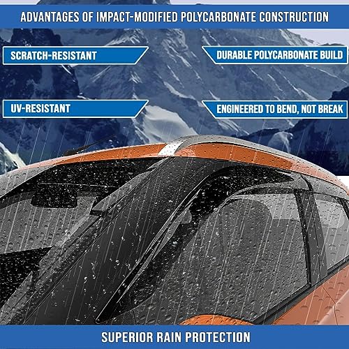 Image of ROYALTECH Premium Non-Breakable Car Window Door Visor /Rain Guard /Wind Deflector Compatible for (Mahindra Marazzo (2018-2020) 6pcs)