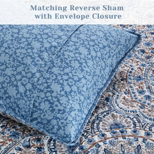 Comfort Spaces Valerie Boho Reversible Twin Quilt Bedding Set, 2 PC, Blue - image 7