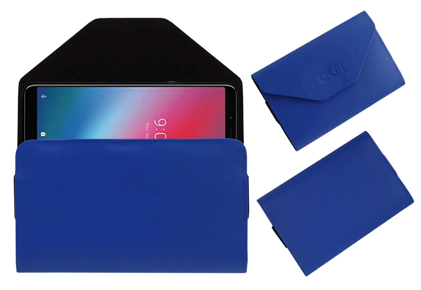 ACM Premium Flip Flap Pouch Case Compatible with Lava Z52 Mobile Leather Cover Blue-image-42